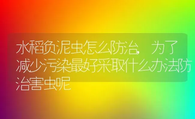 水稻负泥虫怎么防治,为了减少污染最好采取什么办法防治害虫呢 | 养殖常见问题