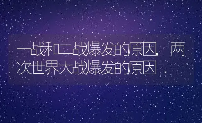 一战和二战爆发的原因,两次世界大战爆发的原因 | 养殖常见问题