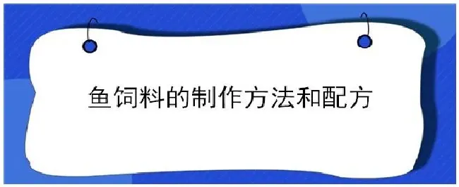 鱼饲料的制作方法和配方 | 农业问题