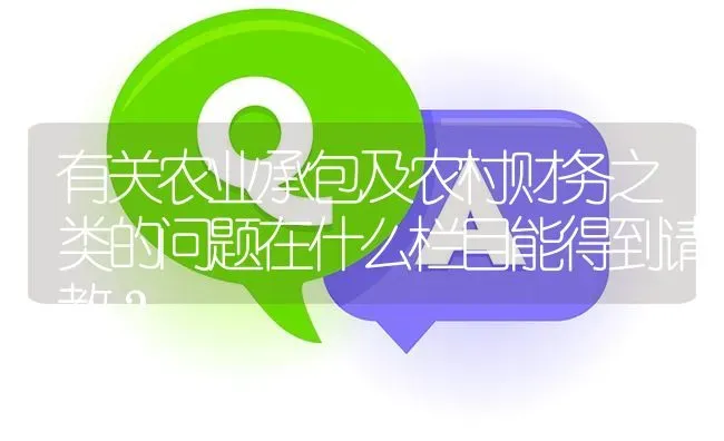 有关农业承包及农村财务之类的问题在什么栏目能得到请教? | 养殖问题解答