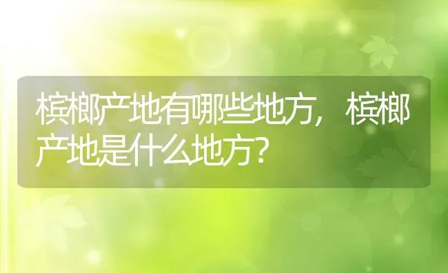 槟榔产地有哪些地方,槟榔产地是什么地方？ | 养殖常见问题