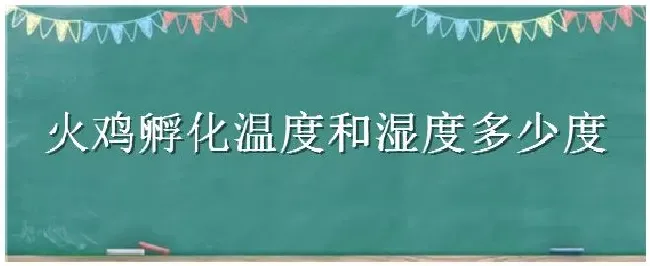 火鸡孵化温度和湿度多少度 | 农业问题