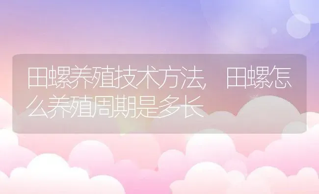 田螺养殖技术方法,田螺怎么养殖周期是多长 | 养殖常见问题
