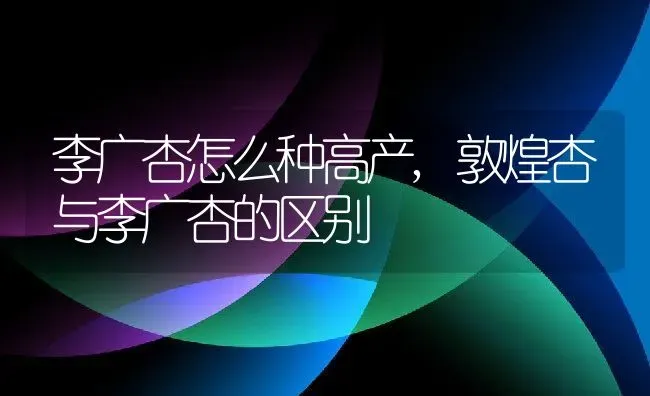 李广杏怎么种高产,敦煌杏与李广杏的区别 | 养殖常见问题