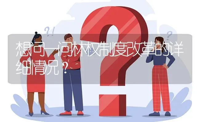 想问一问林权制度改革的详细情况? | 养殖问题解答