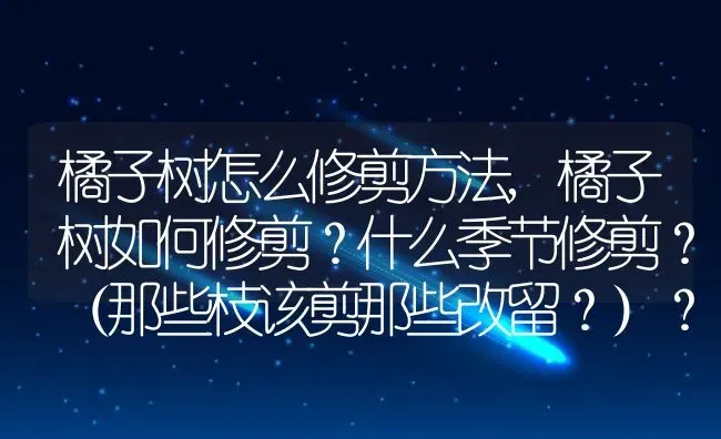 橘子树怎么修剪方法,橘子树如何修剪？什么季节修剪？（那些枝该剪那些改留？）？ | 养殖常见问题