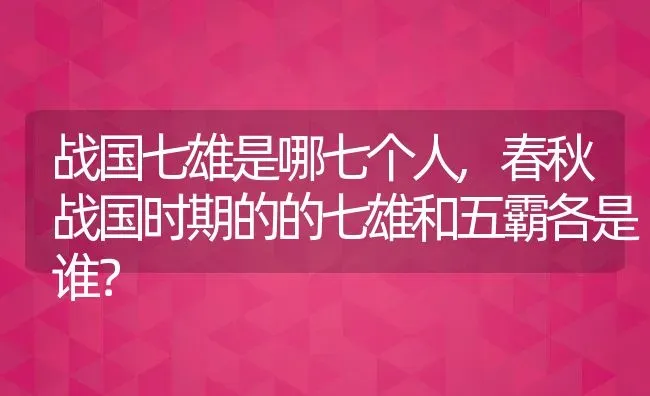 战国七雄是哪七个人,春秋战国时期的的七雄和五霸各是谁？ | 养殖常见问题