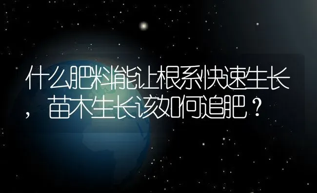 什么肥料能让根系快速生长,苗木生长该如何追肥？ | 养殖常见问题