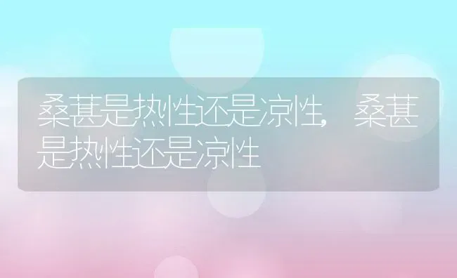 桑葚是热性还是凉性,桑葚是热性还是凉性 | 养殖常见问题