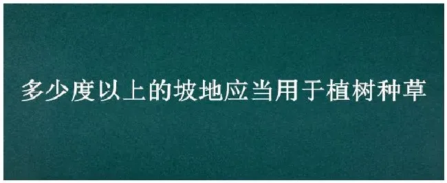 多少度以上的坡地应当用于植树种草 | 生活常识