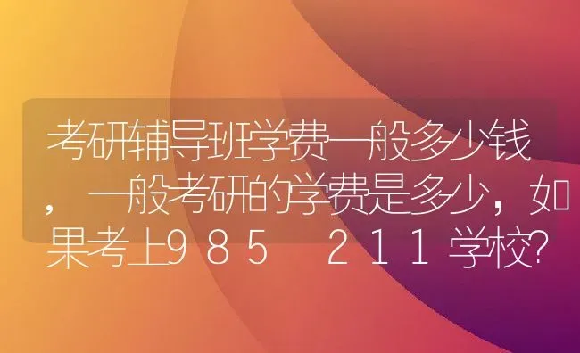 考研辅导班学费一般多少钱,一般考研的学费是多少，如果考上985 211学校？ | 养殖常见问题