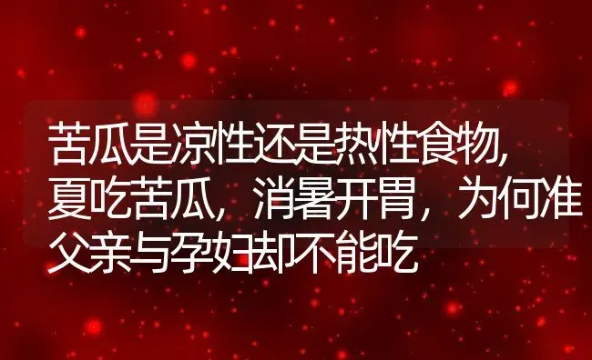 苦瓜是凉性还是热性食物,夏吃苦瓜，消暑开胃，为何准父亲与孕妇却不能吃 | 养殖常见问题