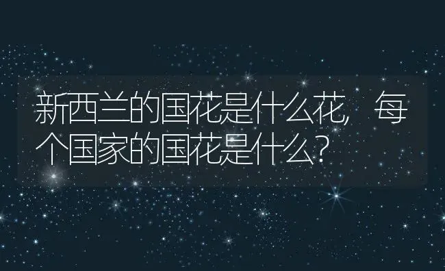 新西兰的国花是什么花,每个国家的国花是什么？ | 养殖常见问题