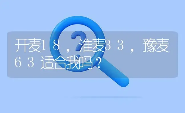 开麦18,淮麦33,豫麦63适合我吗? | 养殖问题解答