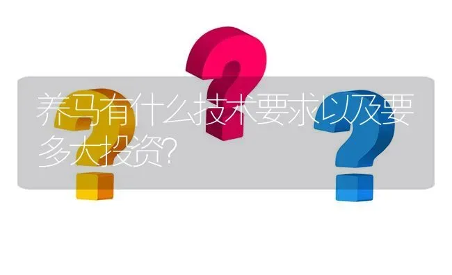 养马有什么技术要求以及要多大投资? | 养殖问题解答