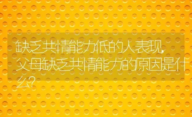 缺乏共情能力低的人表现,父母缺乏共情能力的原因是什么？ | 养殖常见问题