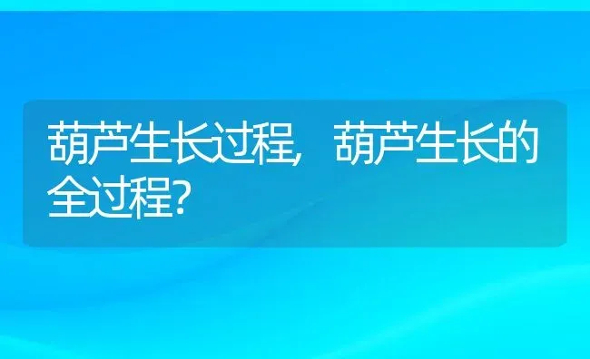 葫芦生长过程,葫芦生长的全过程？ | 养殖常见问题