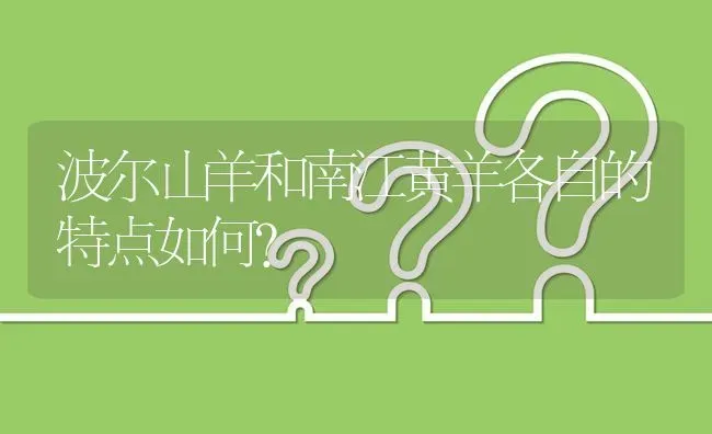 波尔山羊和南江黄羊各自的特点如何? | 养殖问题解答