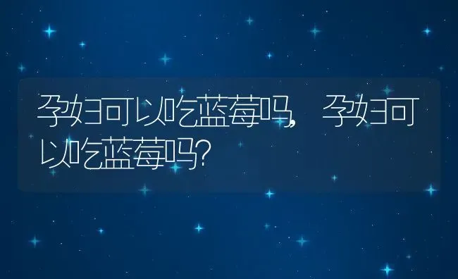 孕妇可以吃蓝莓吗,孕妇可以吃蓝莓吗？ | 养殖常见问题