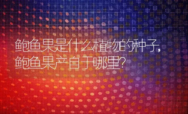 鲍鱼果是什么植物的种子,鲍鱼果产自于哪里？ | 养殖常见问题