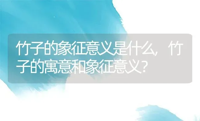 竹子的象征意义是什么,竹子的寓意和象征意义？ | 养殖常见问题