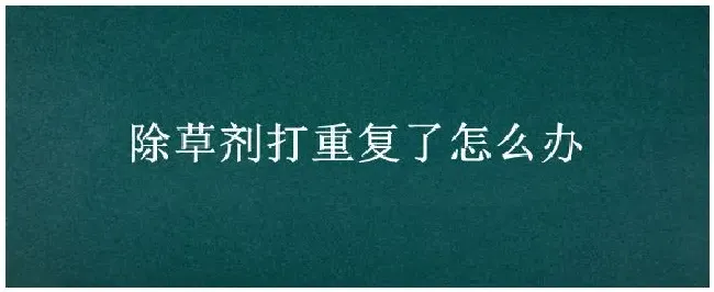 除草剂打重复了怎么办 | 生活常识
