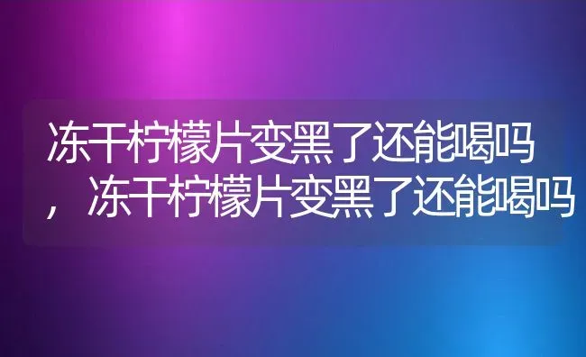 冻干柠檬片变黑了还能喝吗,冻干柠檬片变黑了还能喝吗 | 养殖常见问题