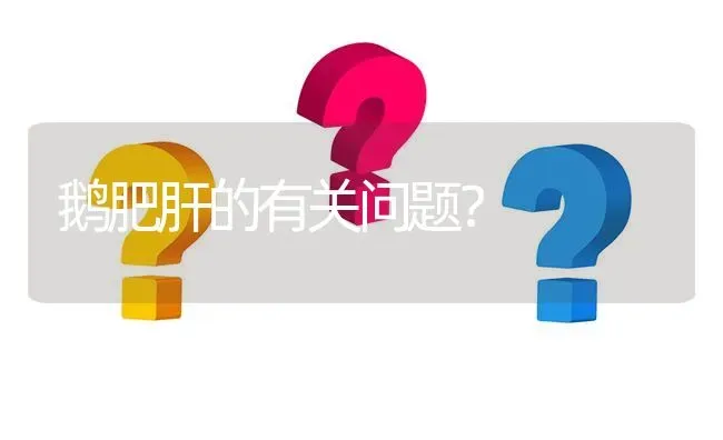 鹅肥肝的有关问题? | 养殖问题解答