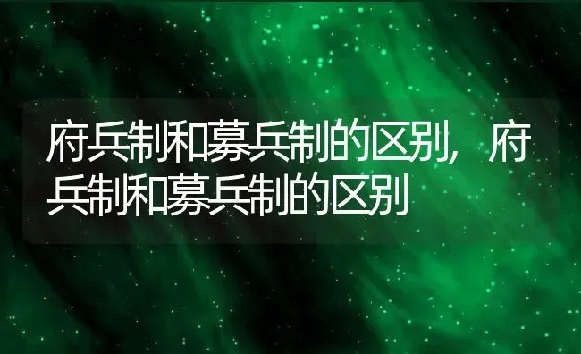 府兵制和募兵制的区别,府兵制和募兵制的区别 | 养殖常见问题