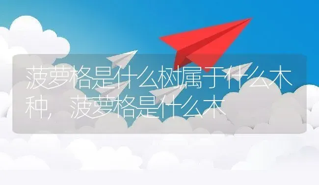 菠萝格是什么树属于什么木种,菠萝格是什么木 | 养殖常见问题