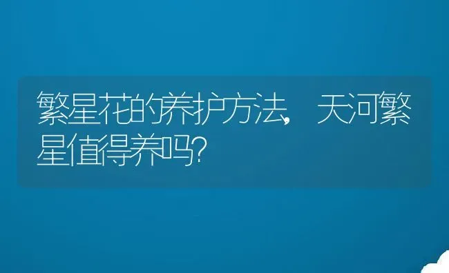 繁星花的养护方法,天河繁星值得养吗？ | 养殖常见问题
