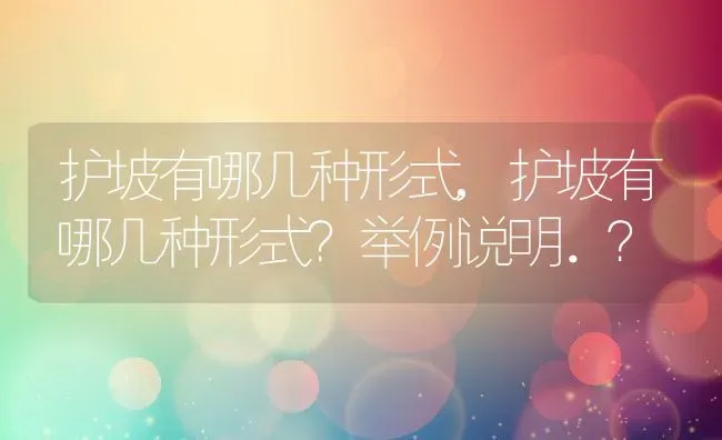 护坡有哪几种形式,护坡有哪几种形式？举例说明．？ | 养殖常见问题