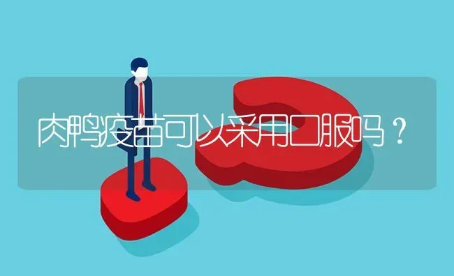 肉鸭疫苗可以采用口服吗? | 养殖问题解答