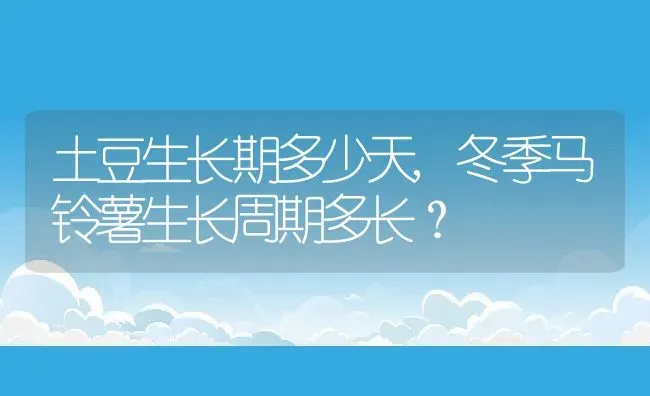 土豆生长期多少天,冬季马铃薯生长周期多长？ | 养殖常见问题