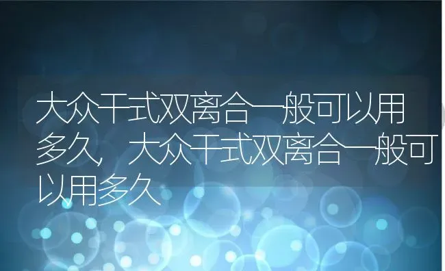 大众干式双离合一般可以用多久,大众干式双离合一般可以用多久 | 养殖常见问题