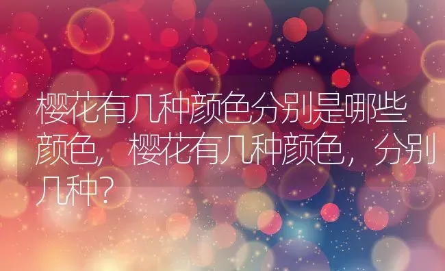 樱花有几种颜色分别是哪些颜色,樱花有几种颜色，分别几种？ | 养殖常见问题