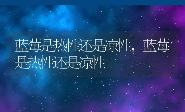 蓝莓是热性还是凉性,蓝莓是热性还是凉性 | 养殖常见问题
