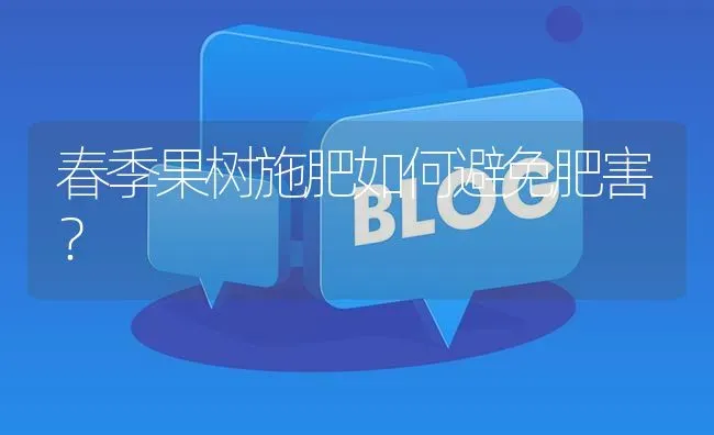 春季果树施肥如何避免肥害? | 养殖问题解答