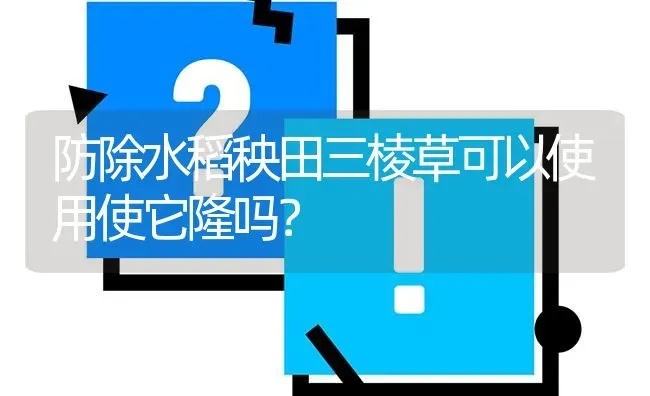 防除水稻秧田三棱草可以使用使它隆吗? | 养殖问题解答