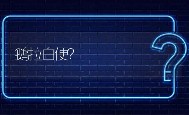 鹅拉白便? | 养殖问题解答