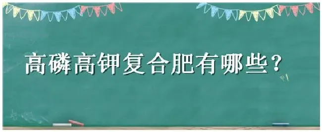 高磷高钾复合肥有哪些 | 三农答疑