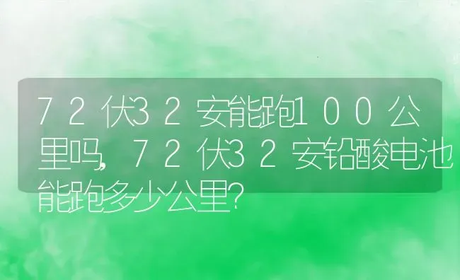 72伏32安能跑100公里吗,72伏32安铅酸电池能跑多少公里？ | 养殖常见问题