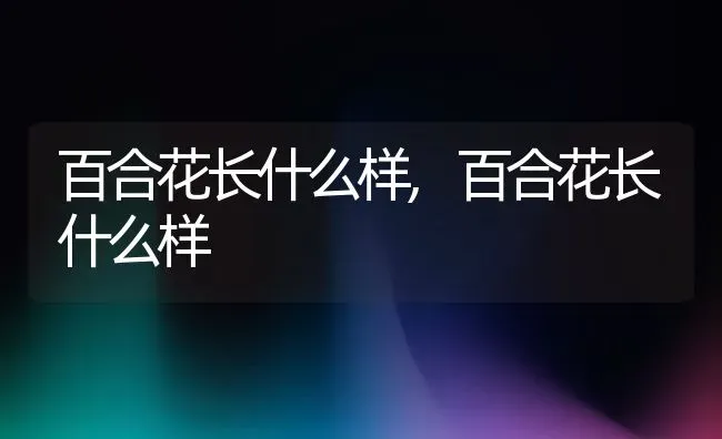 百合花长什么样,百合花长什么样 | 养殖常见问题