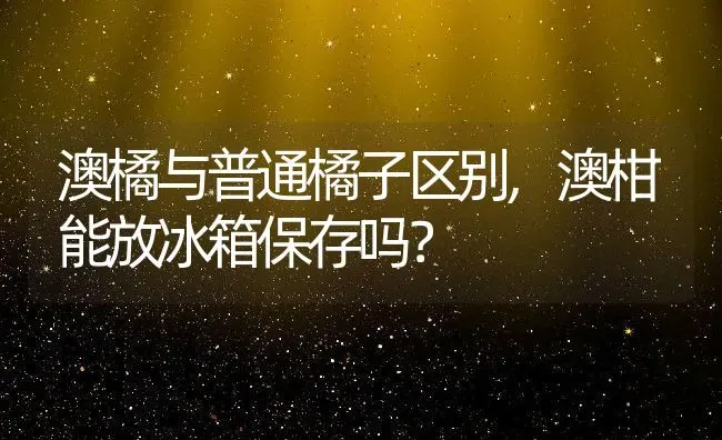 澳橘与普通橘子区别,澳柑能放冰箱保存吗？ | 养殖常见问题