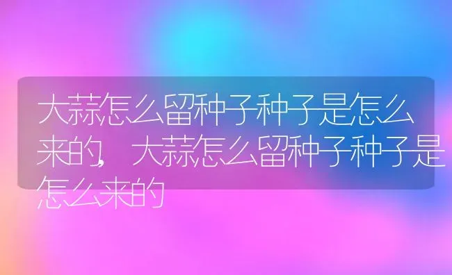 大蒜怎么留种子种子是怎么来的,大蒜怎么留种子种子是怎么来的 | 养殖常见问题