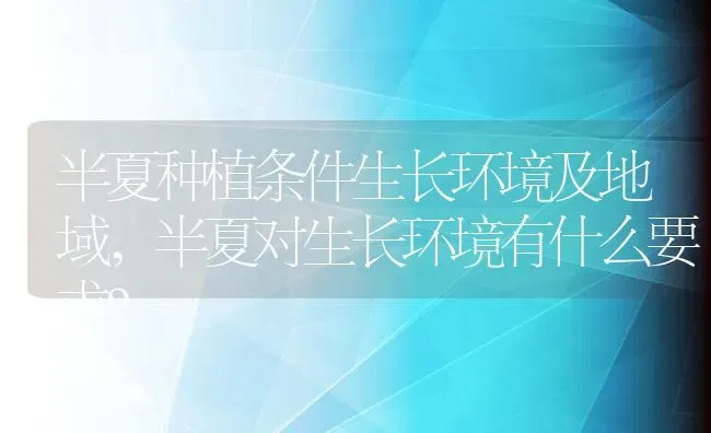 半夏种植条件生长环境及地域,半夏对生长环境有什么要求？ | 养殖常见问题