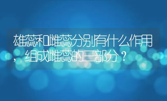 雄蕊和雌蕊分别有什么作用,组成雌蕊的三部分？ | 养殖常见问题