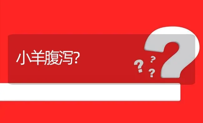 小羊腹泻? | 养殖问题解答