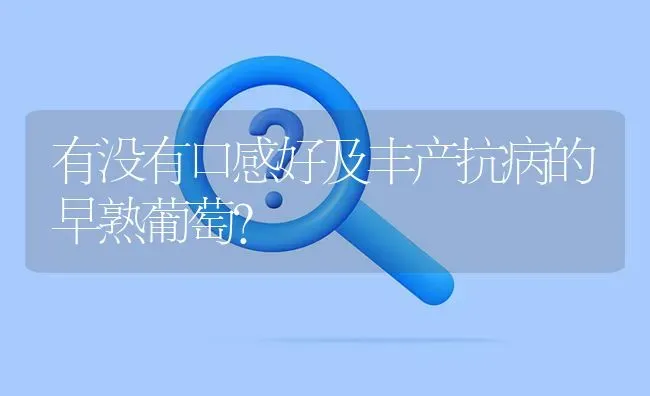 有没有口感好及丰产抗病的早熟葡萄? | 养殖问题解答