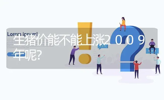 生猪价能不能上涨2009年呢? | 养殖问题解答